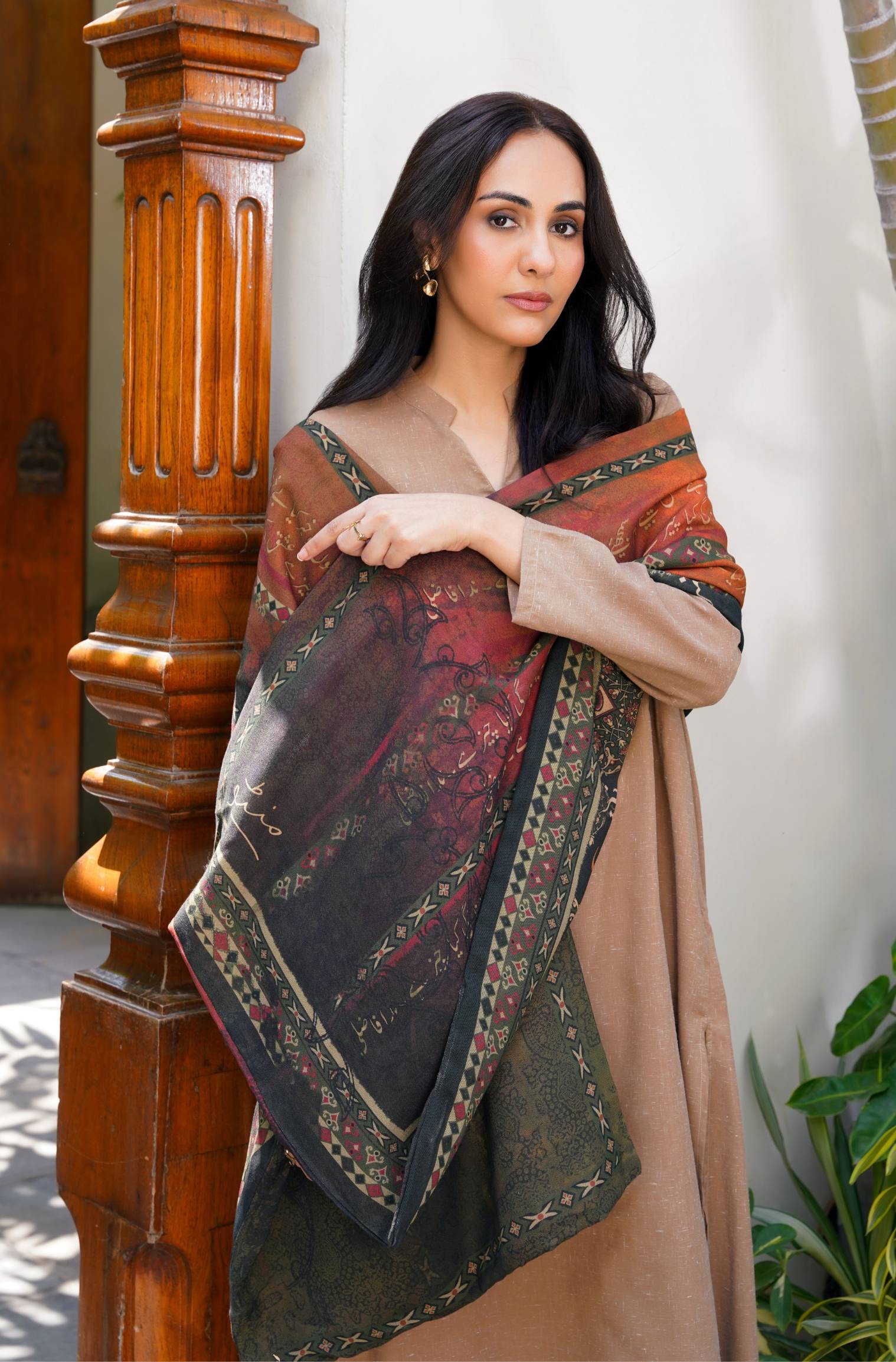 Diyar-e-Ishq (Land of Love) Stole - Rust