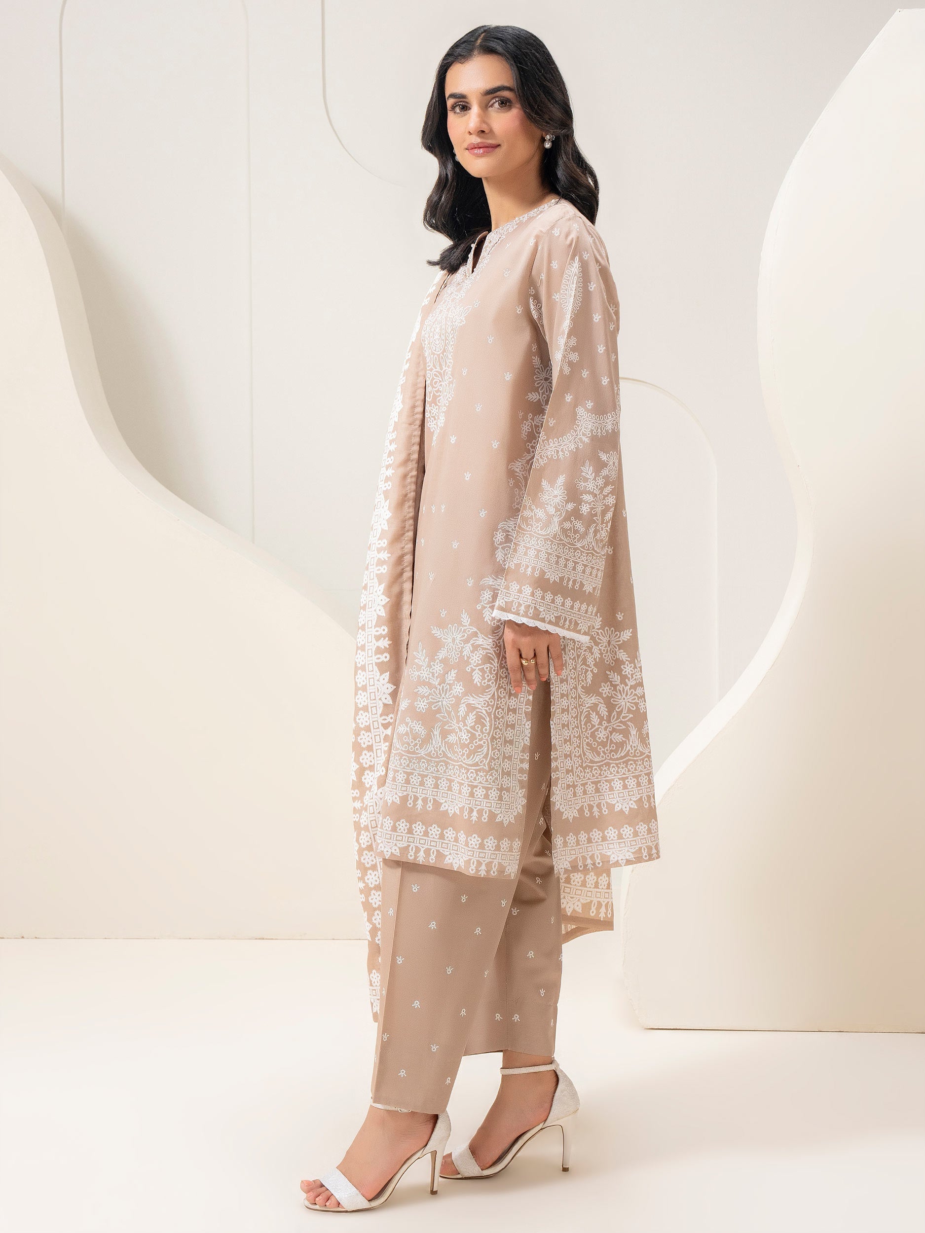 3 Piece Lawn Suit-Paste-Print (Pret)