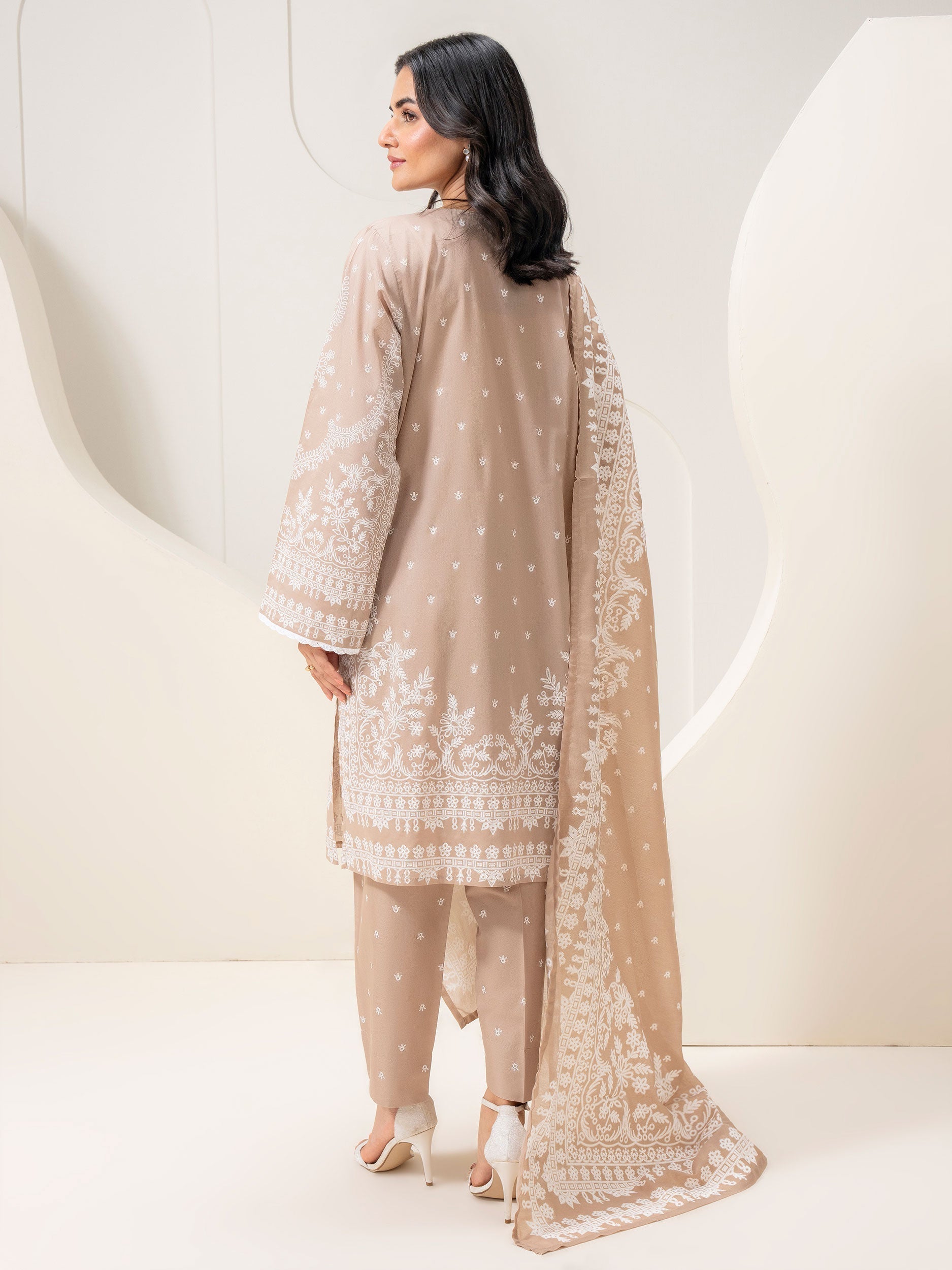 3 Piece Lawn Suit-Paste-Print (Pret)