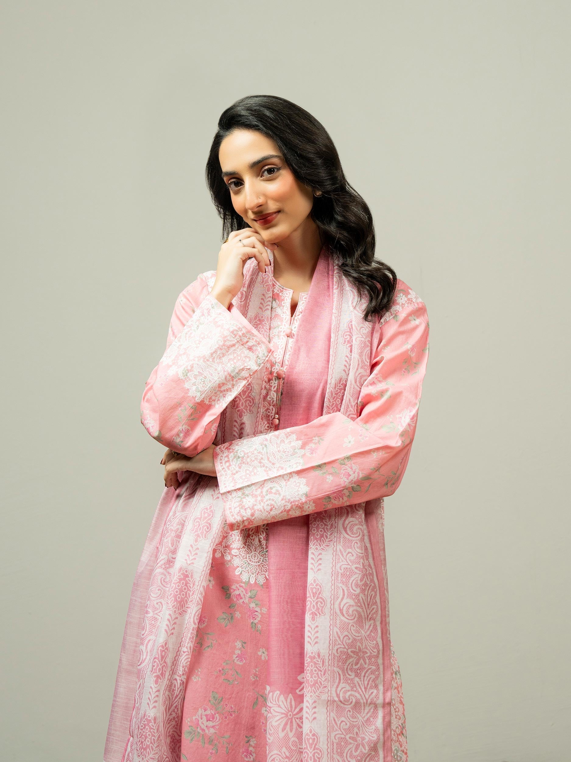 3 Piece Lawn Suit-Paste Print (Pret)