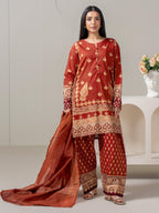 3 Piece Lawn Suit-Paste-Print (Pret)