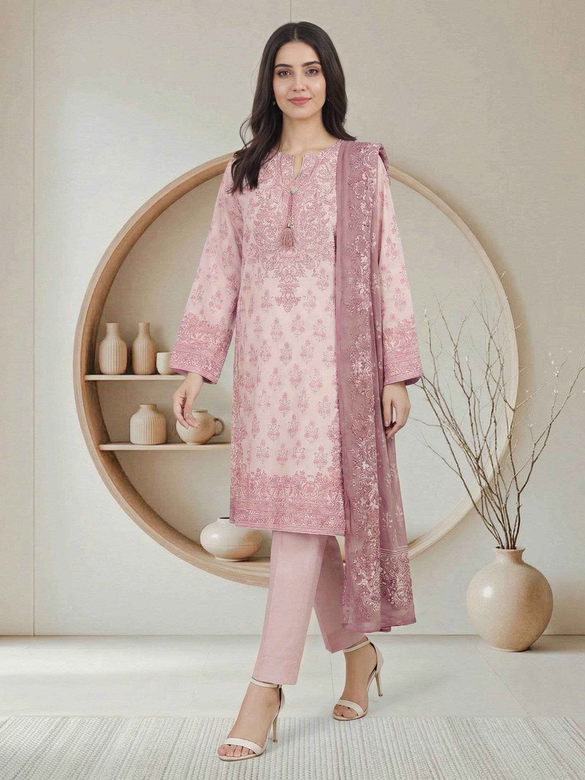 3 Piece Lawn Suit- (Pret)