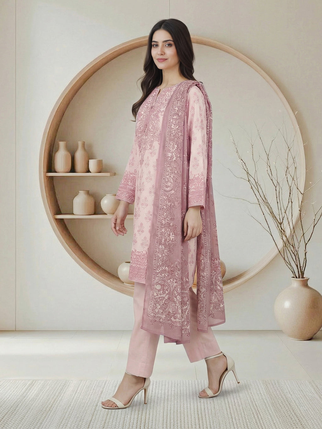 3 Piece Lawn Suit- (Pret)