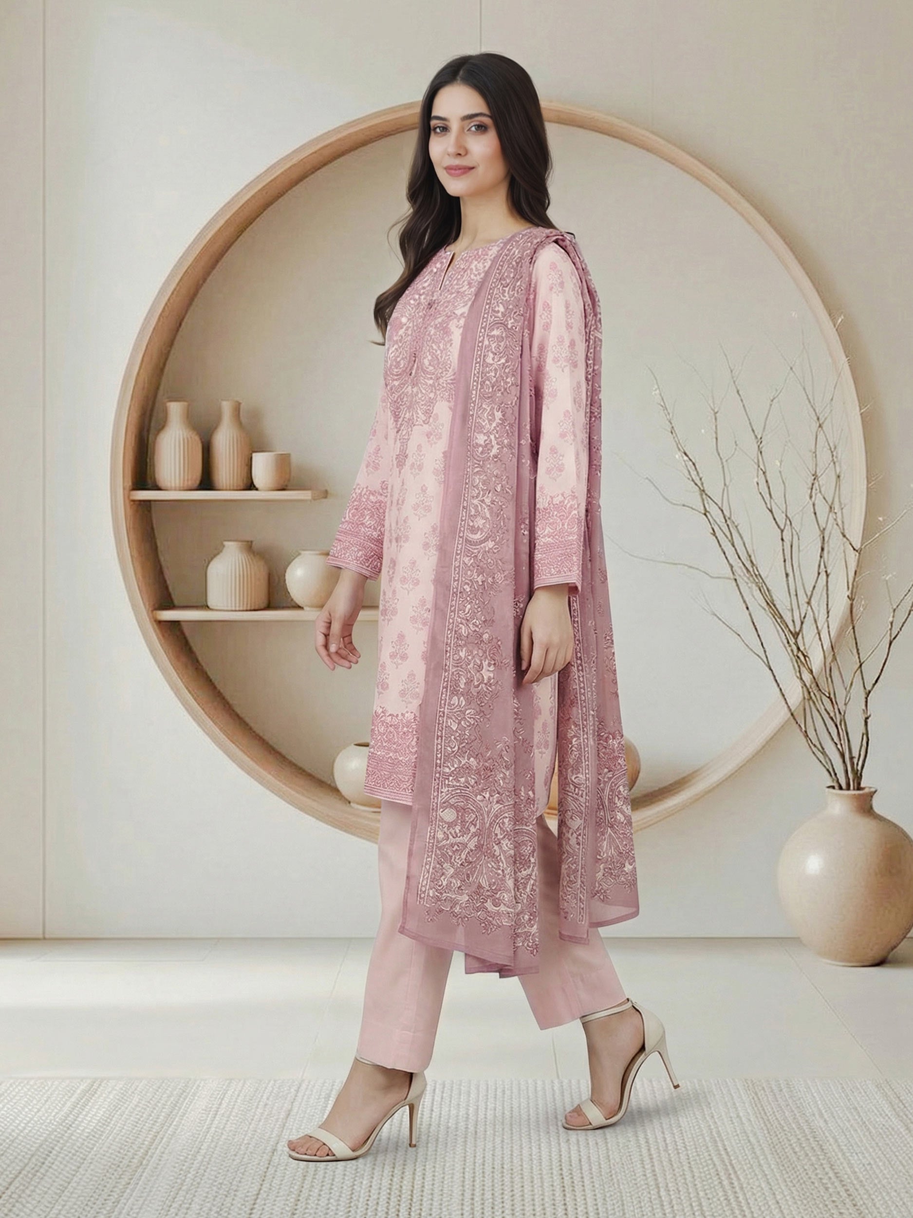 3 Piece Lawn Suit- (Pret)