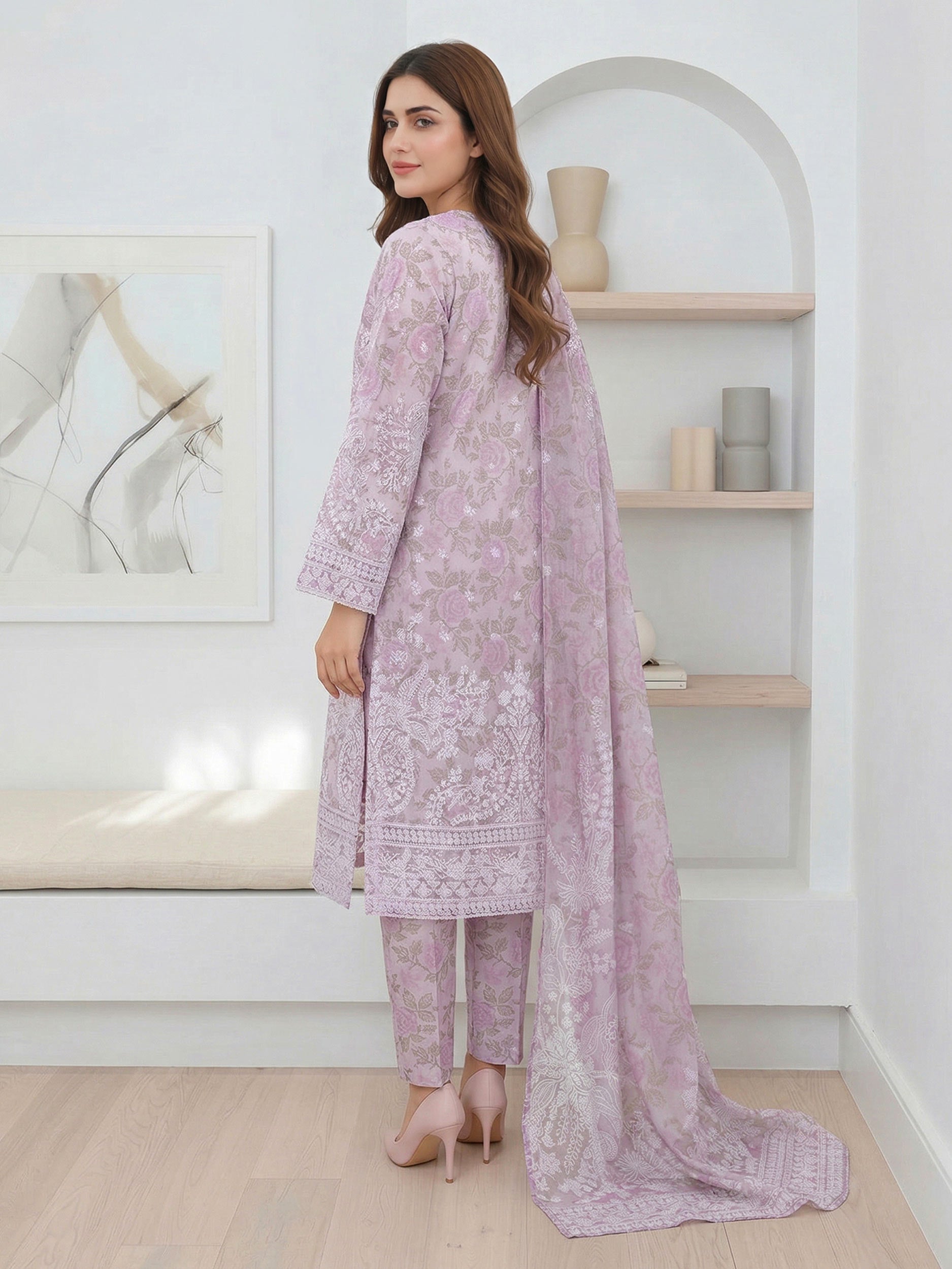 3 Piece Lawn Suit- Printed (Pret)