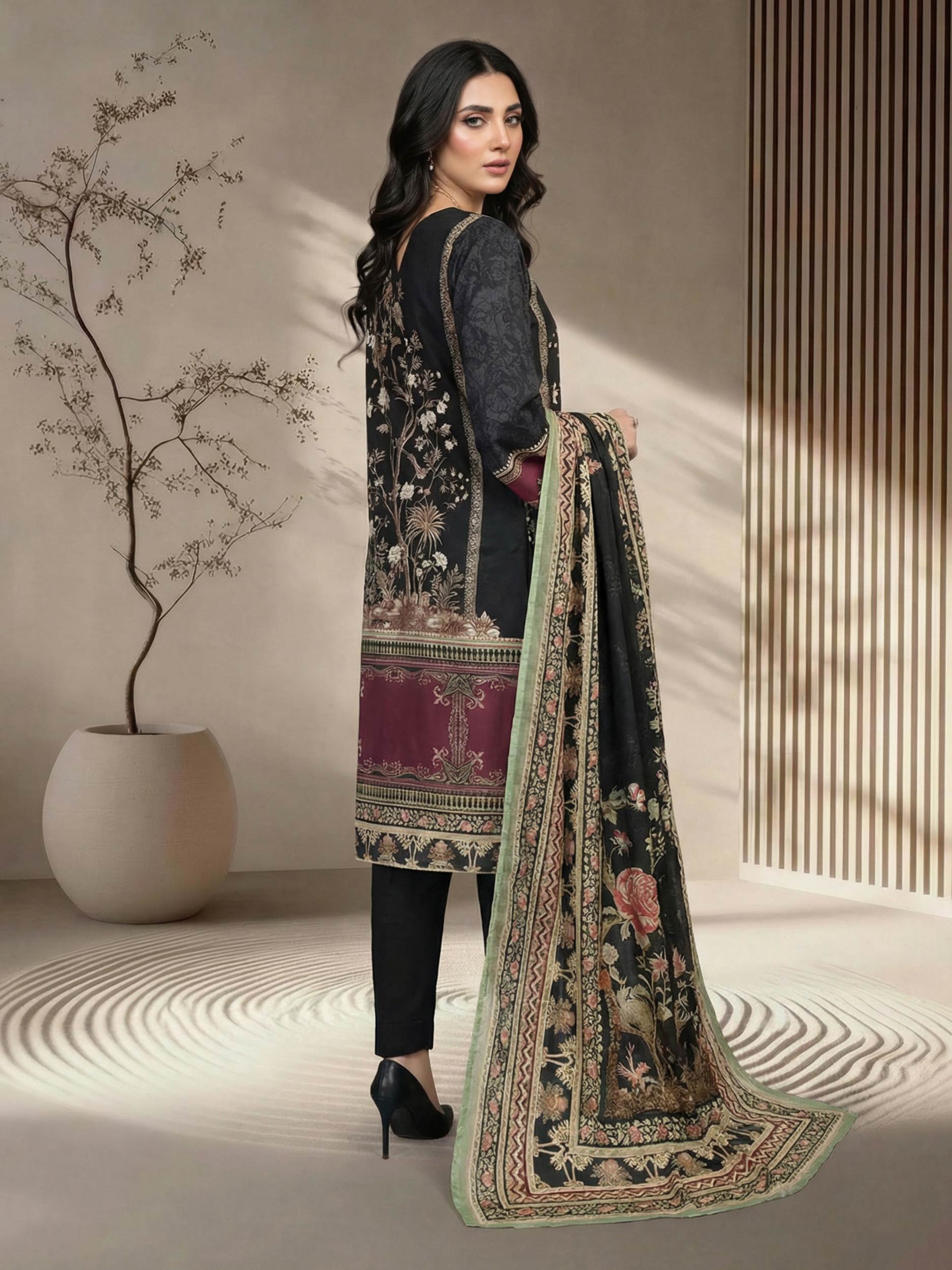 3 Piece Silk Suit (Pret)