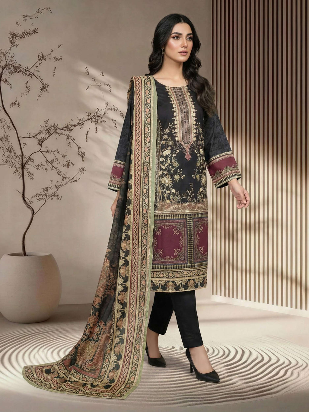 3 Piece Silk Suit (Pret)