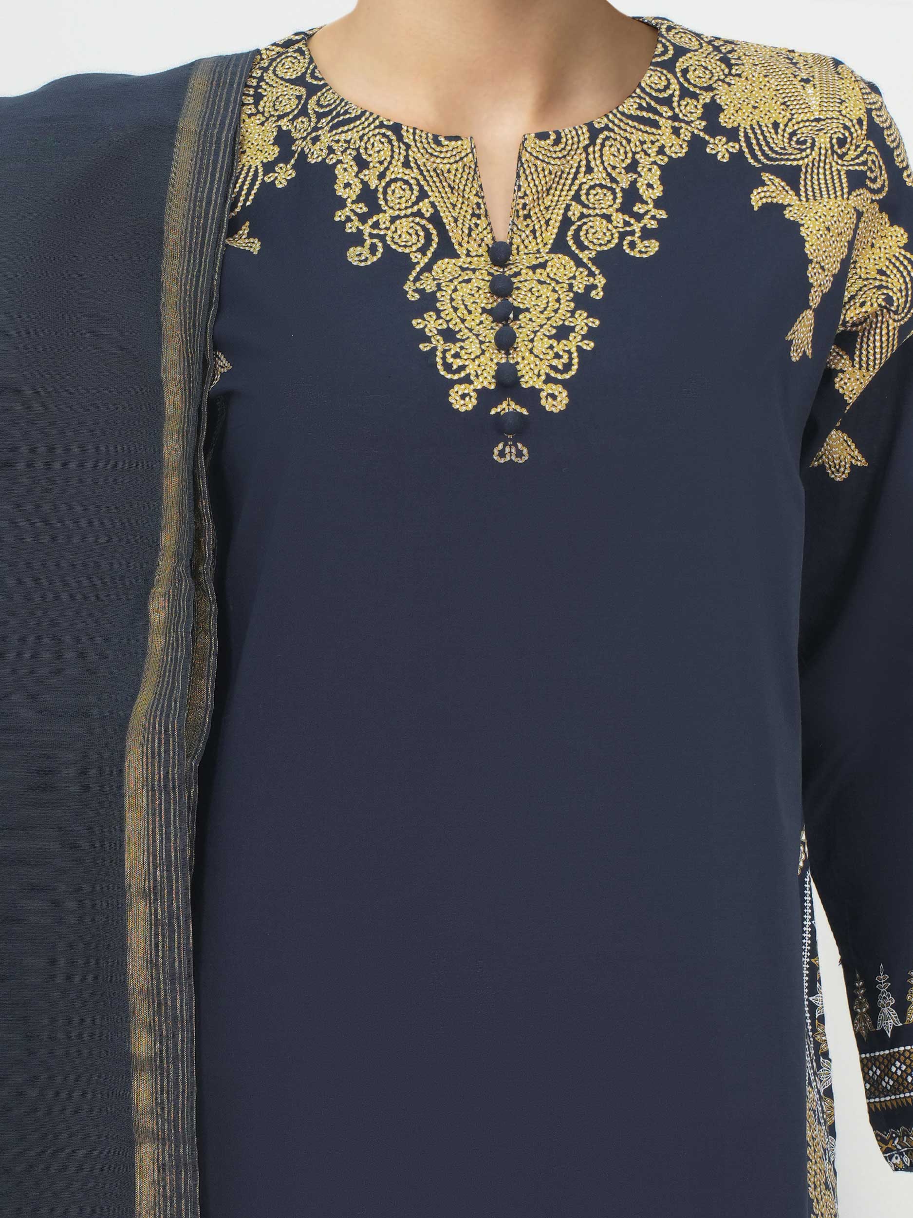 3 Piece Cambric Suit (Pret)