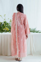 UAE-3 Piece Embroidered Lawn Suit with Borders and Silk Dupatta FE-52176