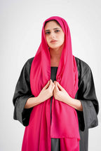 Dujalil Chiffon Hijab Hot Pink