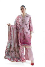 UAE-3 Piece Printed Monar Slub Suit with Handwork and Khaddi Net Dupatta FE-52072