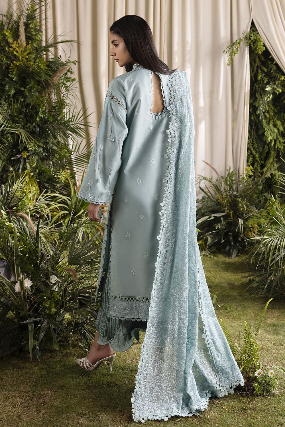 UAE-3 Piece Embroidered Lawn Suit with Embroidered Chiffon Dupatta PM-62006
