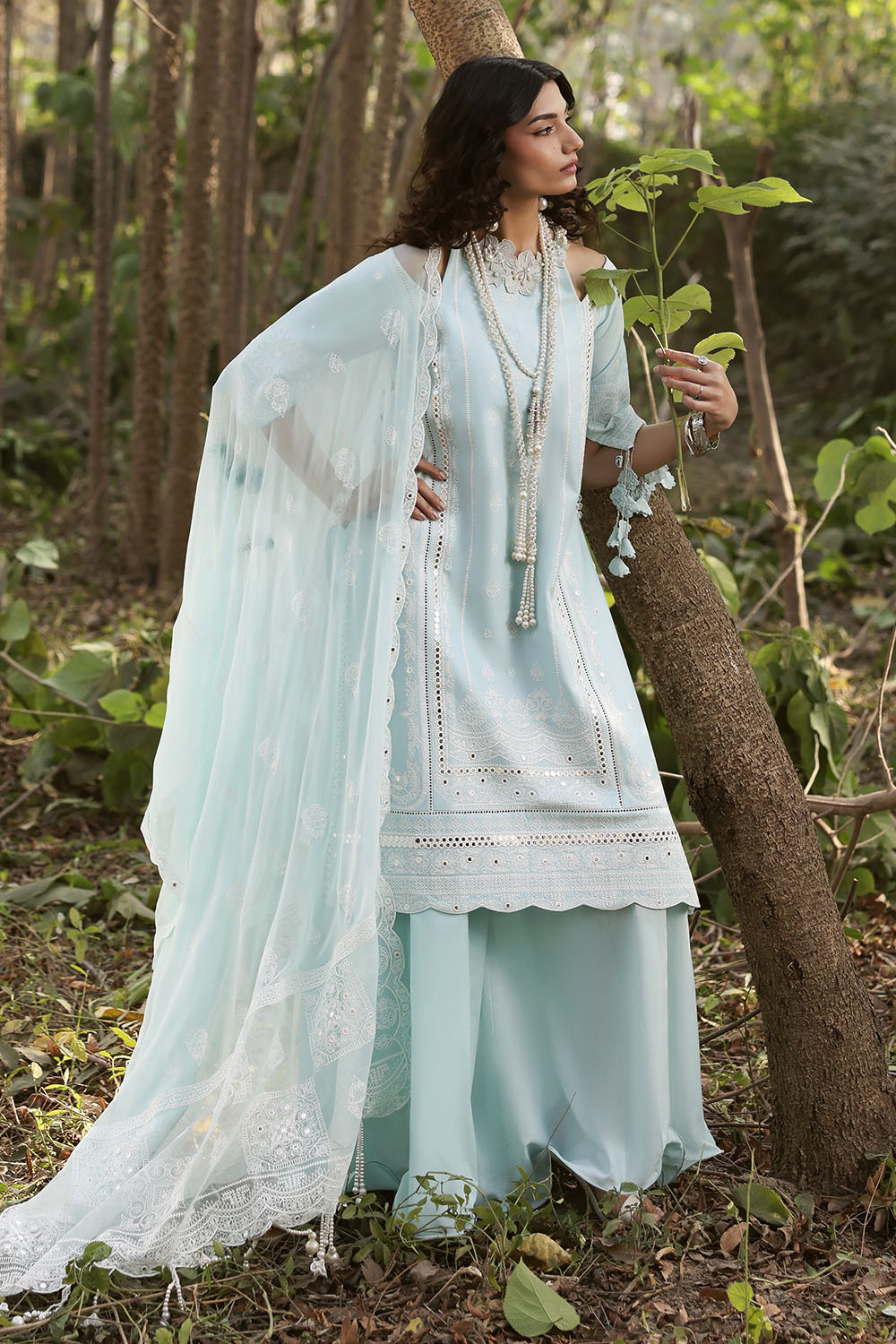 UAE-3 Piece Sequins Embroidered Lawn Suit with Chiffon Dupatta PM-62024