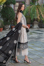 UAE-3 Piece Embroidered Lawn Suit with Embroidered Denting Dupatta DN-52046