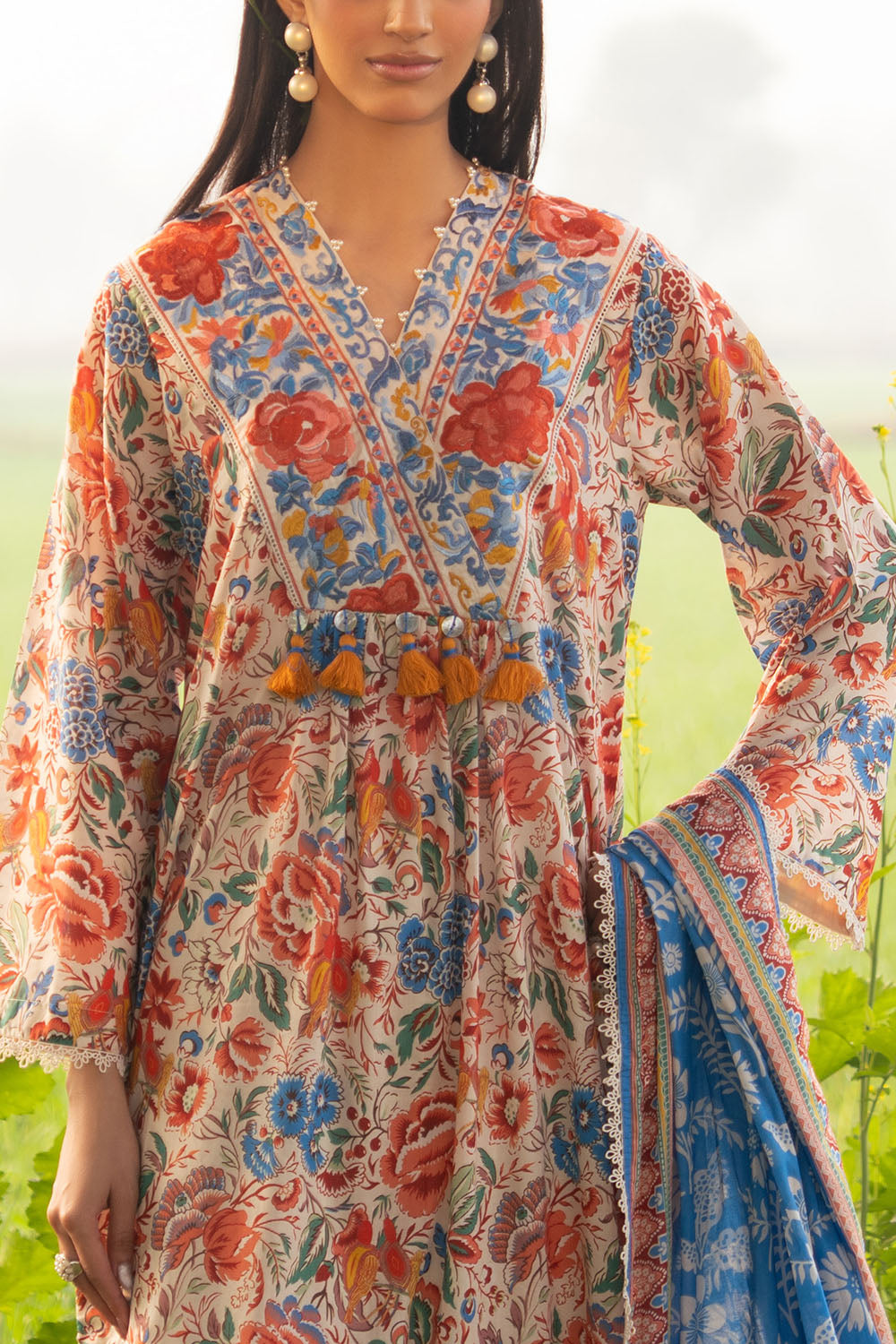 UAE-3 Piece Printed Lawn Suit with Embroidered Border CL-62084
