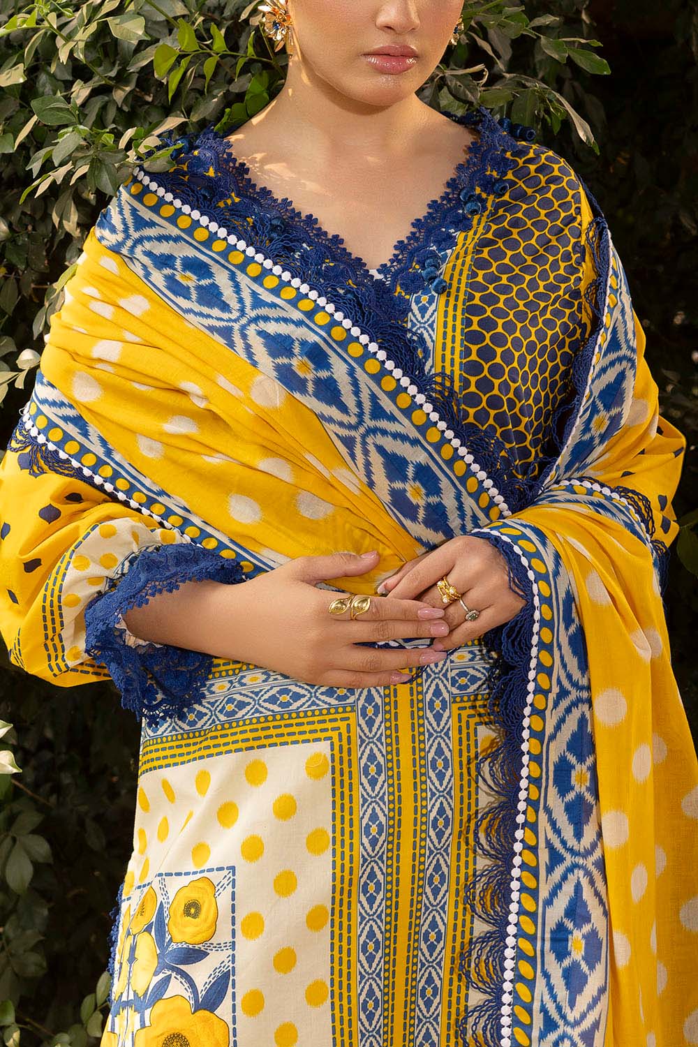UAE-3 Piece Printed Lawn Suit with Embroidered Trouser CL-62114