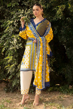 UAE-3 Piece Printed Lawn Suit with Embroidered Trouser CL-62114